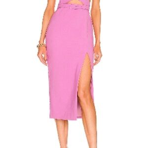 Likely Penelope Amethyst Midi Dress with Side Slit